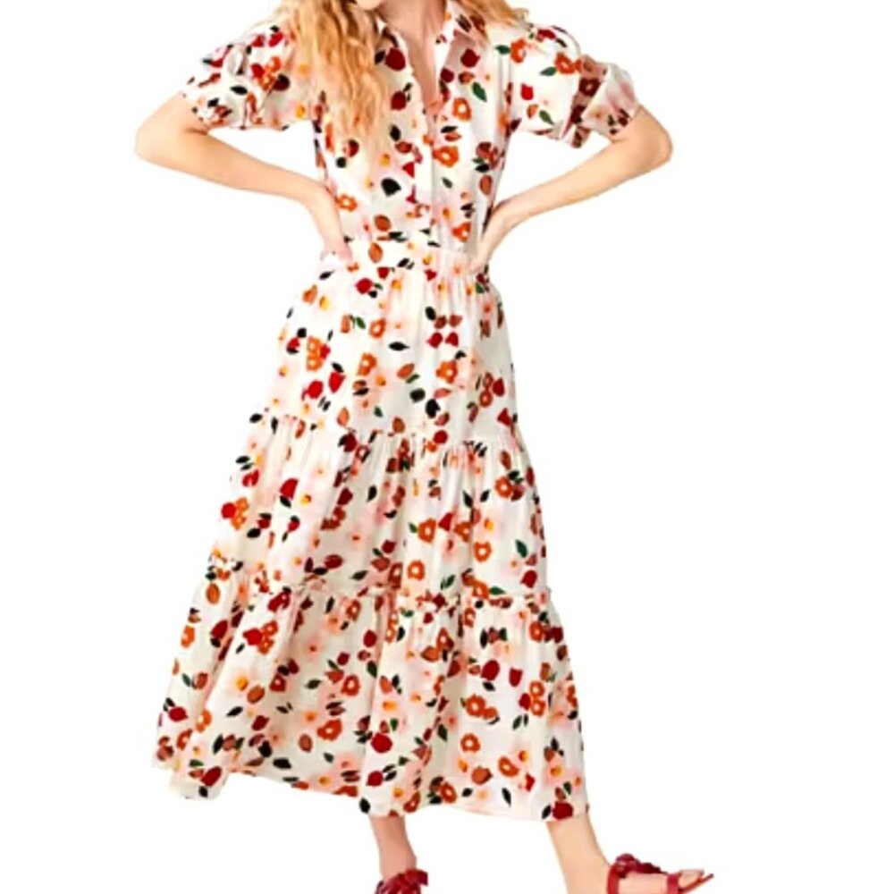 Kate Spade Set Botanical Garden Tiered Ruffle Whimsical Cottagecore Bohemian